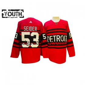Kinder Detroit Red Wings Eishockey Trikot Moritz Seider 53 Adidas 2022-2023 Reverse Retro Rot Authentic